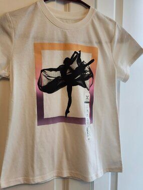 XERSION, Medium Size, (10-12) White Graphic, Short Sleeve Tee-Shirt